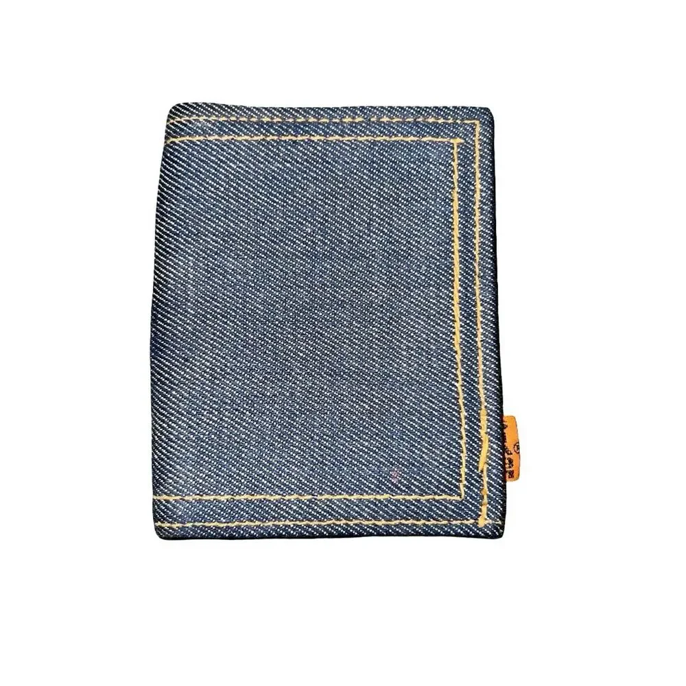 Vintage Levi’s Orange Tab Trifold Leather Saddle Cowhide Denim Wallet